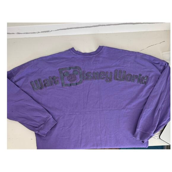 Walt Disney World Authentic Spirit Jersey Sz L (Oversized) Purple Glitter Puff - Picture 2 of 14
